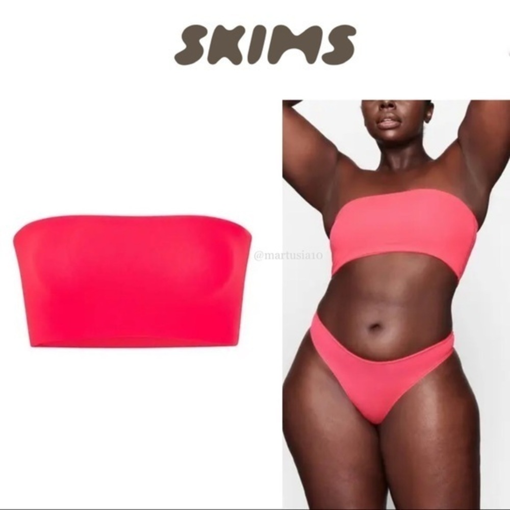 SKIMS Wireless Fits Everybody Bandeau XS in Ultra Pink
